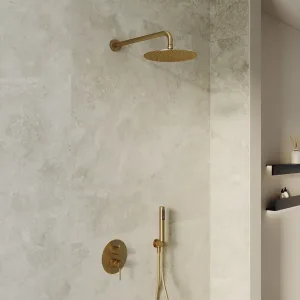 Set incasso doccia in ottone oro spazzolato PVD anti-impronta
